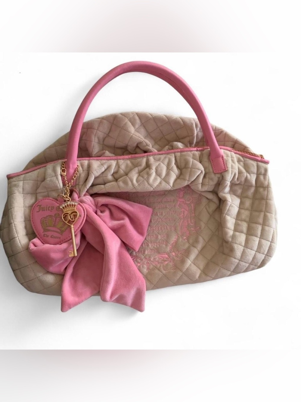 juicy couture pink and cream bag